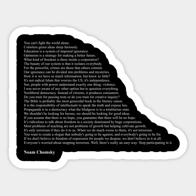 Noam Chomsky Quotes Sticker by qqqueiru